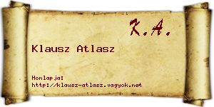 Klausz Atlasz névjegykártya